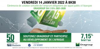 Cérémonie 1ère cotation EO Oragroup 7,15% 2021-2028 